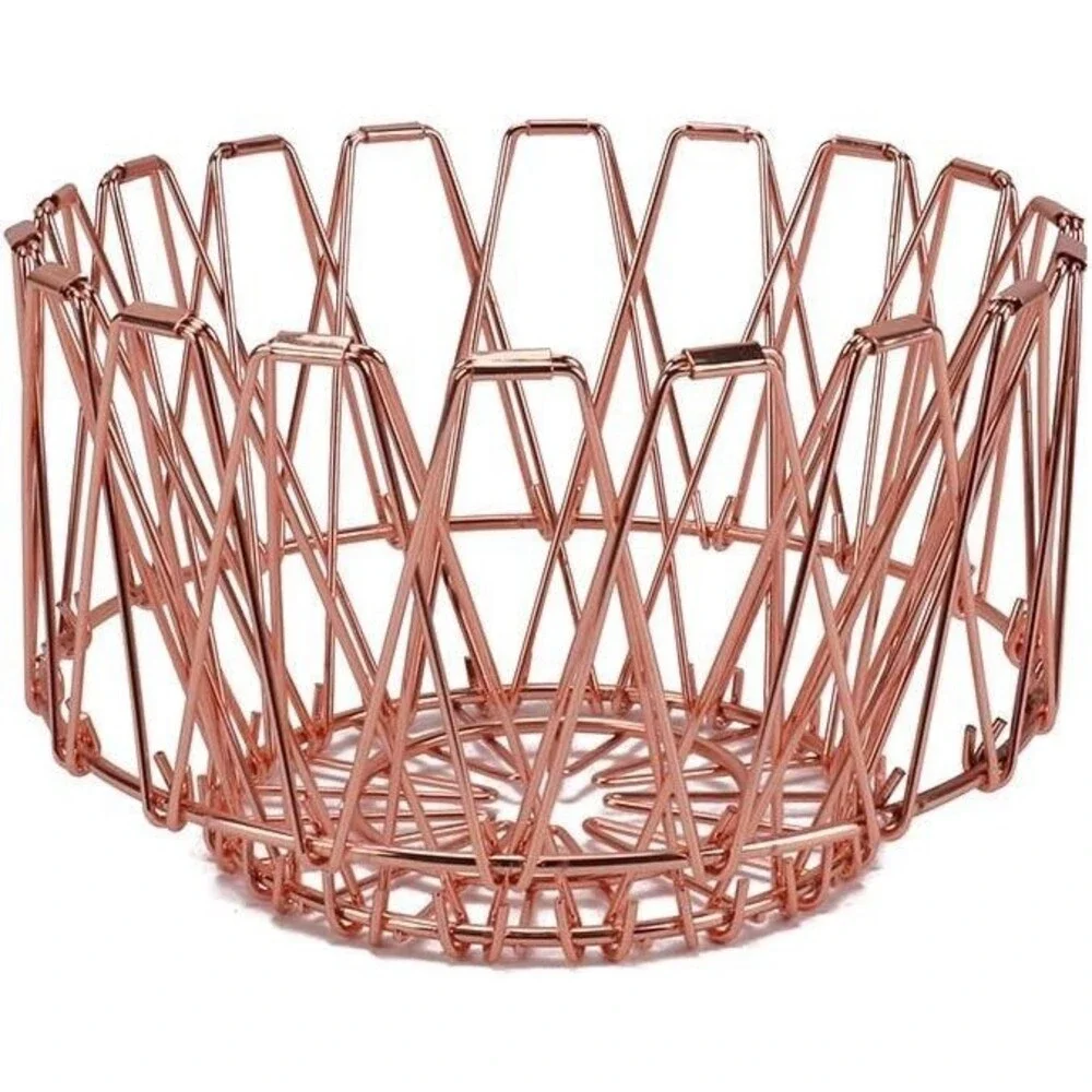 Jion Ware Flexible Rose Gold Transforming Wire Basket Home Storage Decor Kitchen
